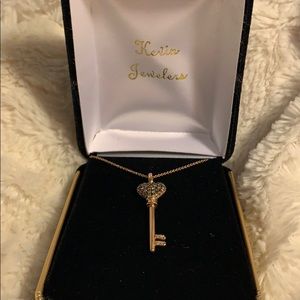 Diamond key necklace